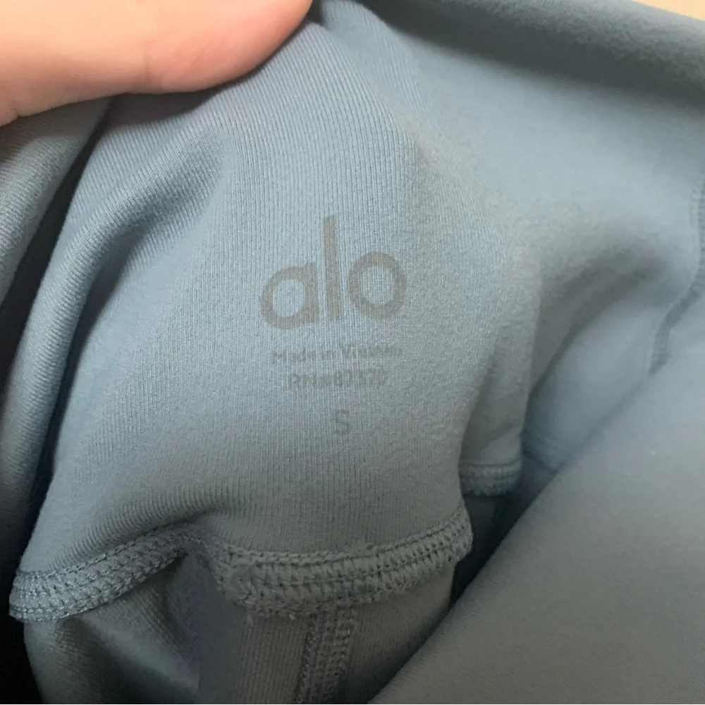 Alo Block High Waist Mesh Inset Leggings Blue Gray Size Small